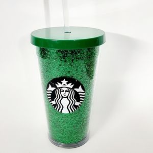 🪴 2 For $20🪴 Starbucks 16oz Green Glitter Cold Cup